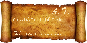 Antalóczi Tünde névjegykártya